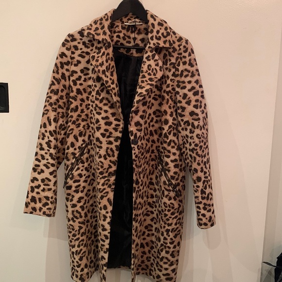 Noisy May Leopard Print Coat - Picture 1 of 5